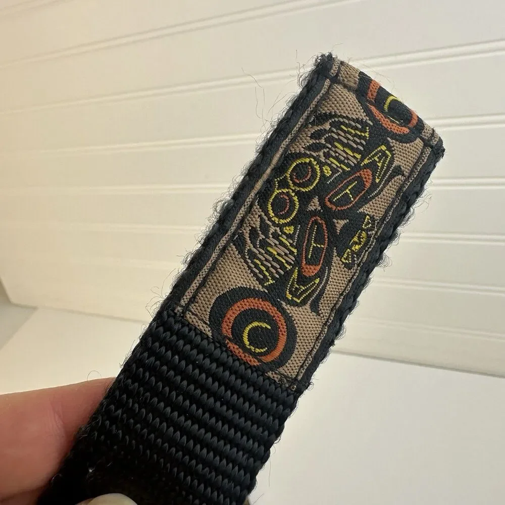 SilverFoot Webbing Outback Belt Native Pacific Tribal Print Brown Size L Sporty